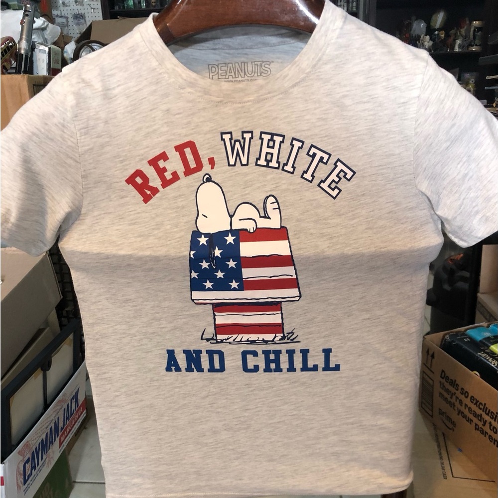 Peanuts Snoopy Kids Tee - Gray with Red, White, and Chill